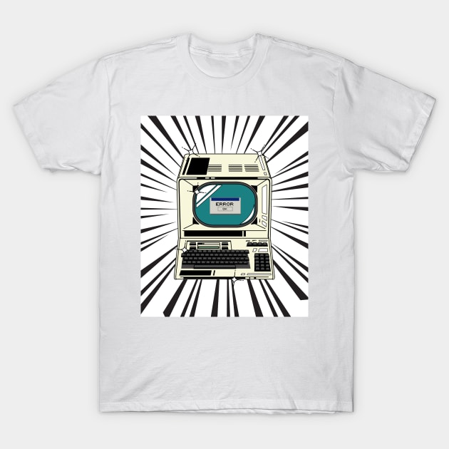 Retro Computer (black print) T-Shirt by Studio-Sy